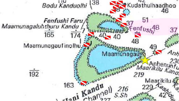 Raa atoll (south central) map