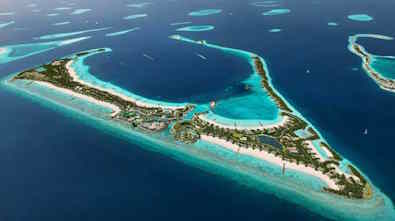 Aerial photo of resort island