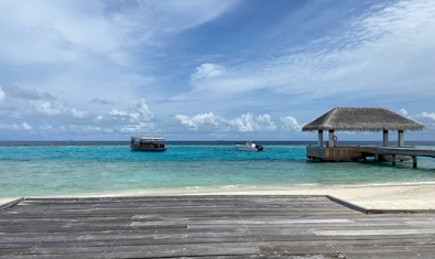 Arrival jetty photo of resort island