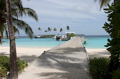Arrival jetty photo of resort island
