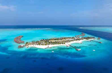 Aerial photo of resort island