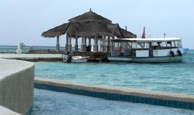 Arrival jetty photo of resort island