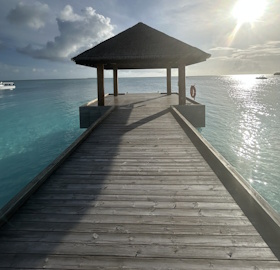 Arrival jetty photo of resort island