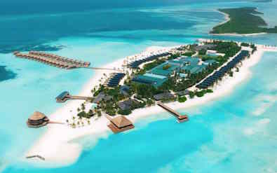 Aerial photo of resort island