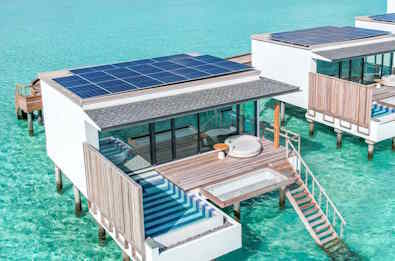 Exterior photo of water villa