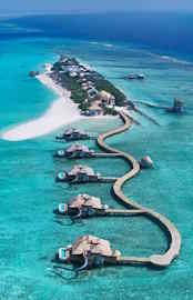 Aerial photo of resort island